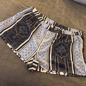 Blue patterned shorts